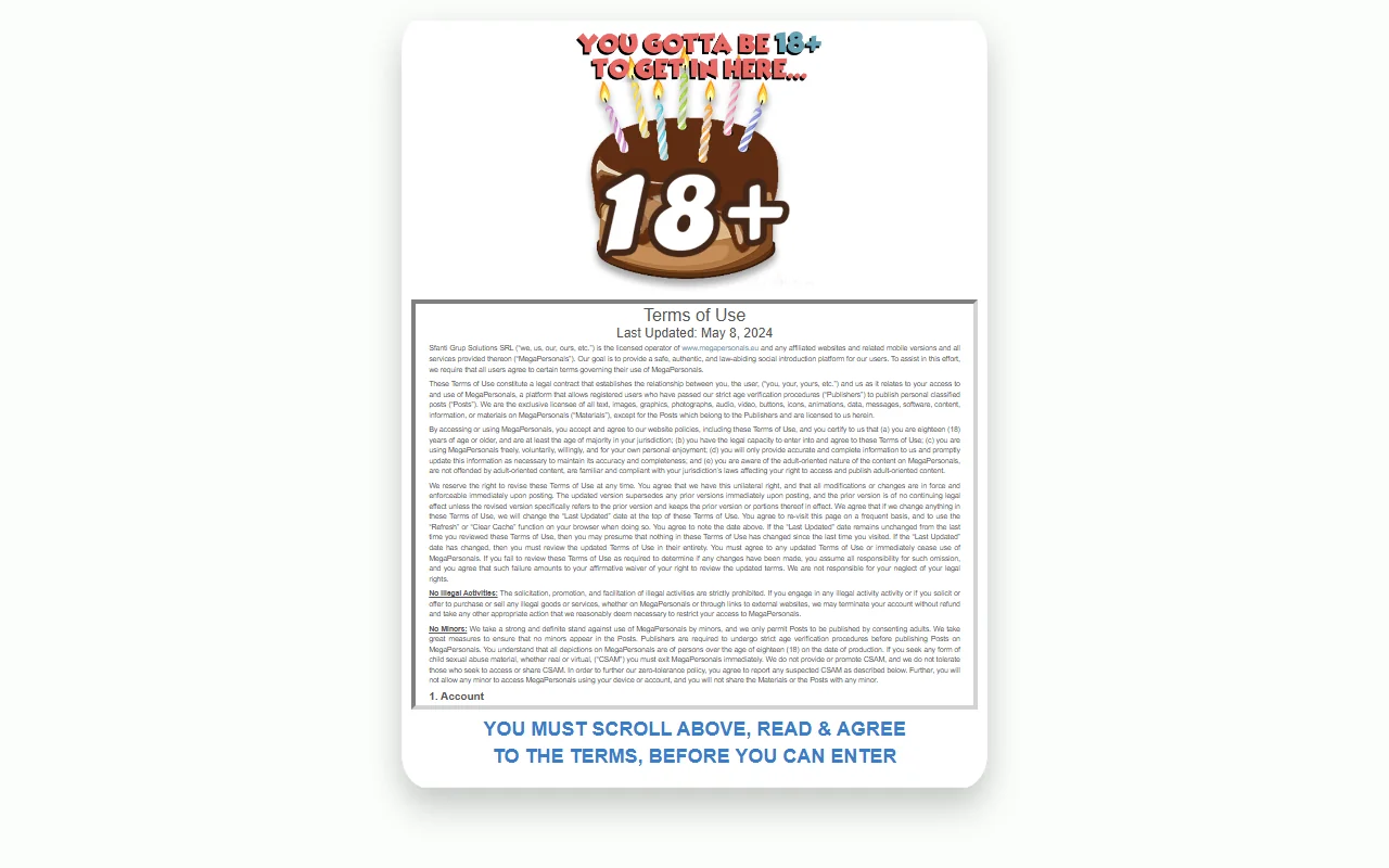 Screenshot of Megapersonals